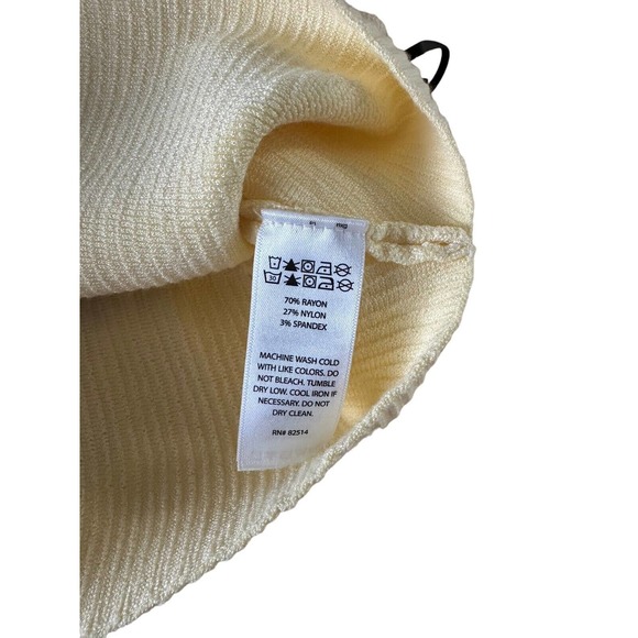 House of Harlow 1960 Woman's Criss Cross Ribbed Knit Crop Top Size L Yellow - Picture 4 of 6